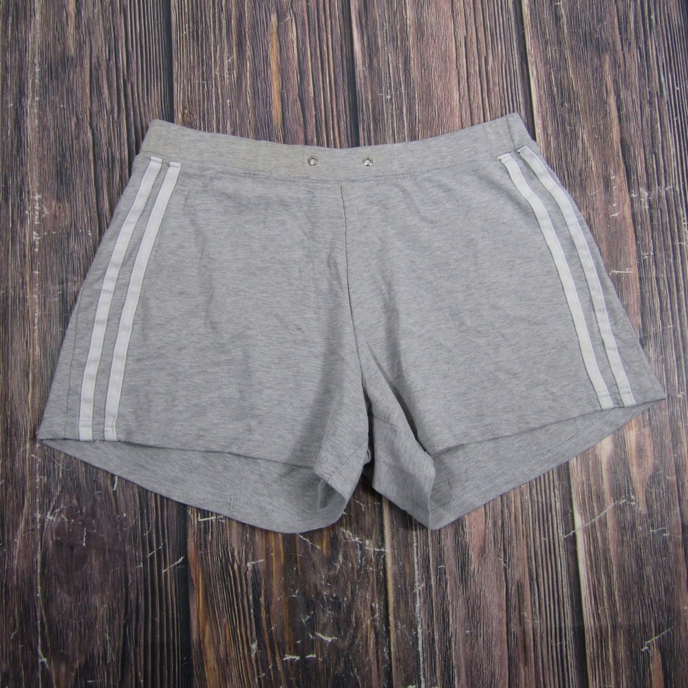 G.W. Sport Athletic Shorts Women Small Gray Side Stripe Cotton Blend Stretch